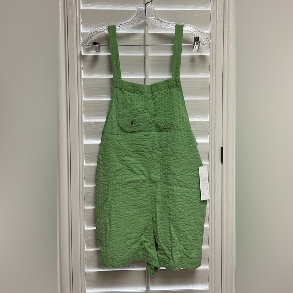 Urban Outfitters Green Linen Romper with Pockets - Size M